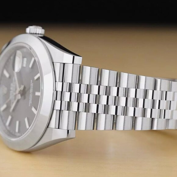 ROLEX MEN'S DATEJUST 41MM RHODIUM GRAY WITH CARD - Picture 3 of 6